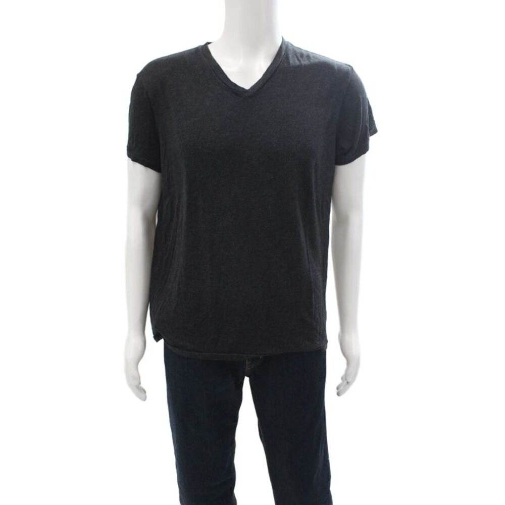 SOL ANGELES Mens Black V-Neck Short Sleeve T-Shirt Viscose Polyester Size M